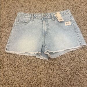 No Boundaries Blue Jean Shorts Distressed Hem